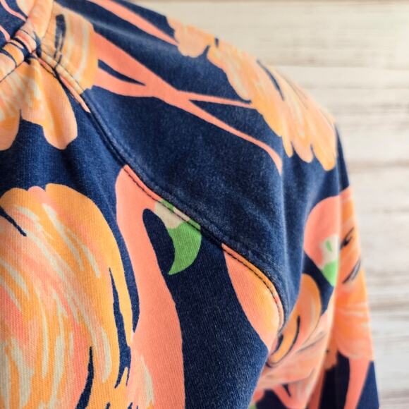 Lilly Pulitzer Skipper Popover Jacket Flamingo Low Tide Print sz XS - Picture 4 of 6